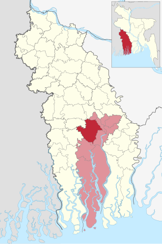 Location of Dumuria Upazila