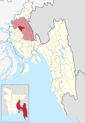 Location of Chandina Upazila